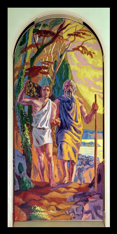 Abraham yendo a ofrecer a su hijo Isaac de Unbekannt Unbekannt